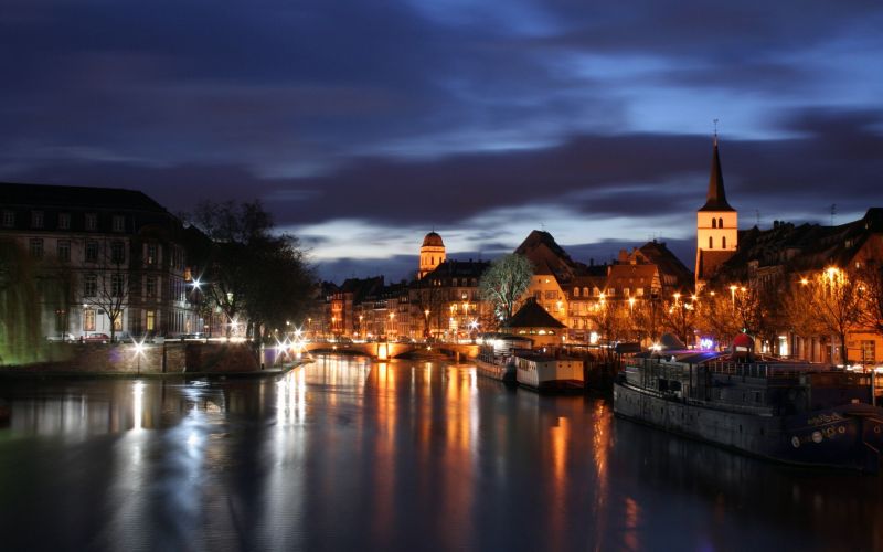 město, panoráma města, noc, odraz, západ slunce, nebe město, panoráma města, noc, odraz, západ slunce, nebe