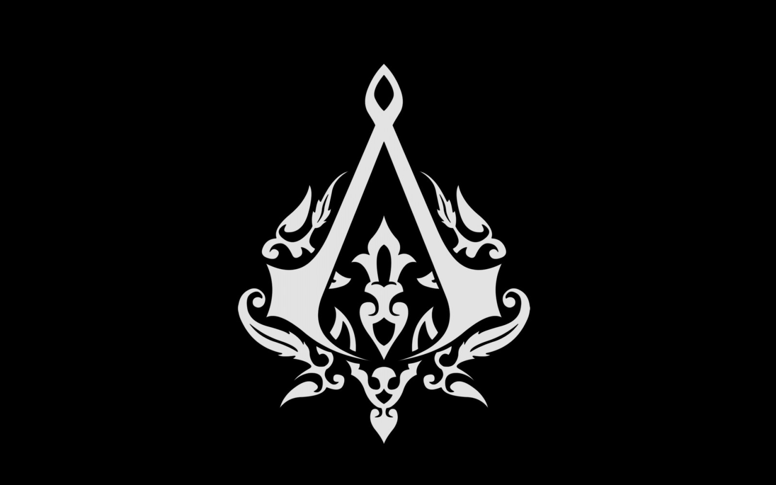 fekete, ábra, videójátékok, logo, minta, 1920x1200 px, Assassins Creed, fekete és fehér, monokróm fényképezés, betűtípus