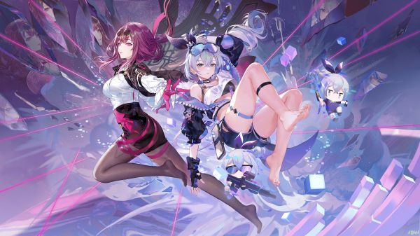 Honkai Star Rail,Kafka Honkai Star Rail,Silver Wolf Honkai Star Rail,Atdan,redhead,blue hair