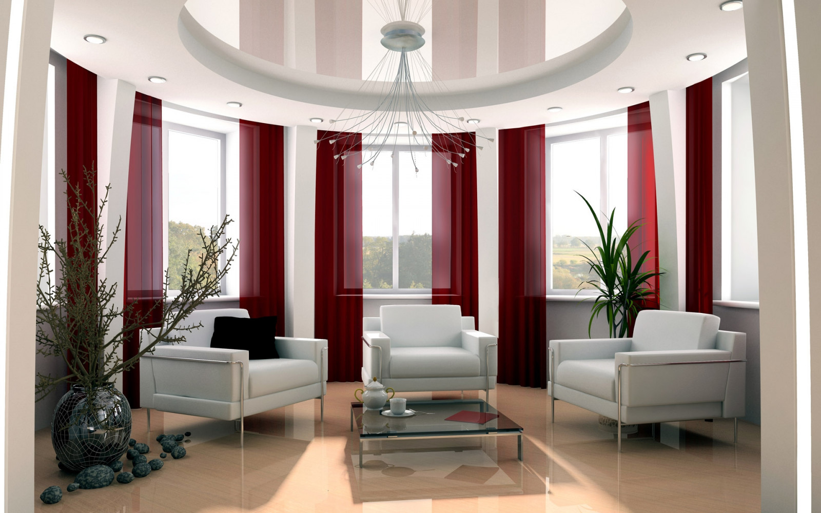 Wallpaper living room, chairs, window, style 1920x1200 wallup