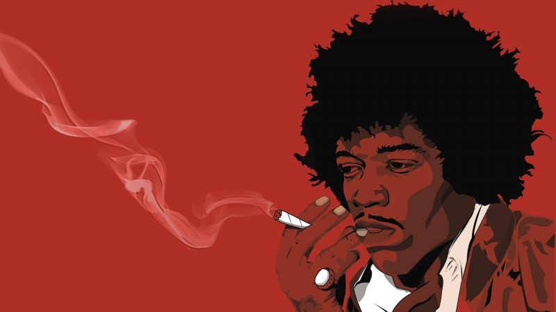 ilustrace, kreslená pohádka, Jimi Hendrix, hudba, plakát, orgán ilustrace, kreslená pohádka, Jimi Hendrix, hudba, plakát, orgán