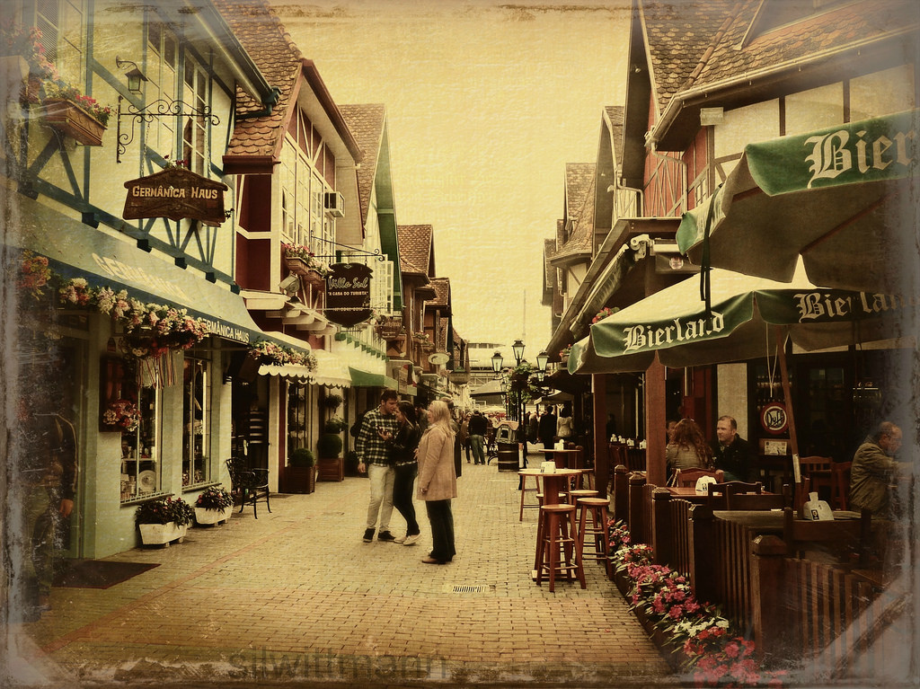 ulice, Brazílie, lidé, dějiny, SC, prodejna, Brasil, architektura, bar, budovy, kultura, Germanvillage, Blumenau, Callejon, Pěší ulice, flickr, Německé dědictví, Vilagermanica, brasilemimagens, Callesconencantoconcurso64, Klikx