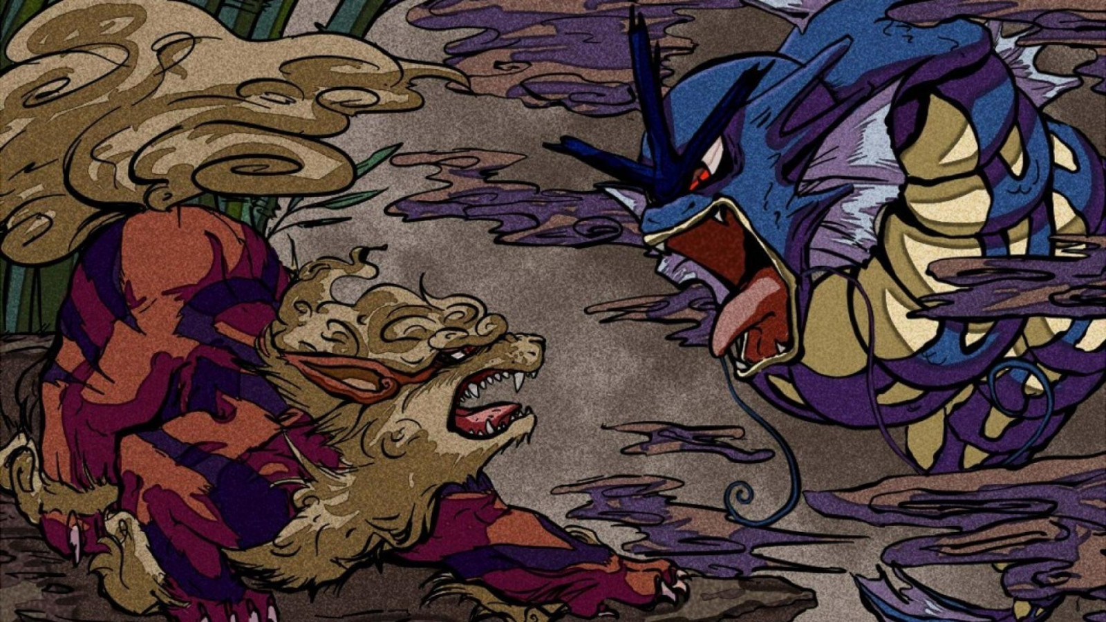 pokemon, Arcanine, Gyarados, videohry, japonský