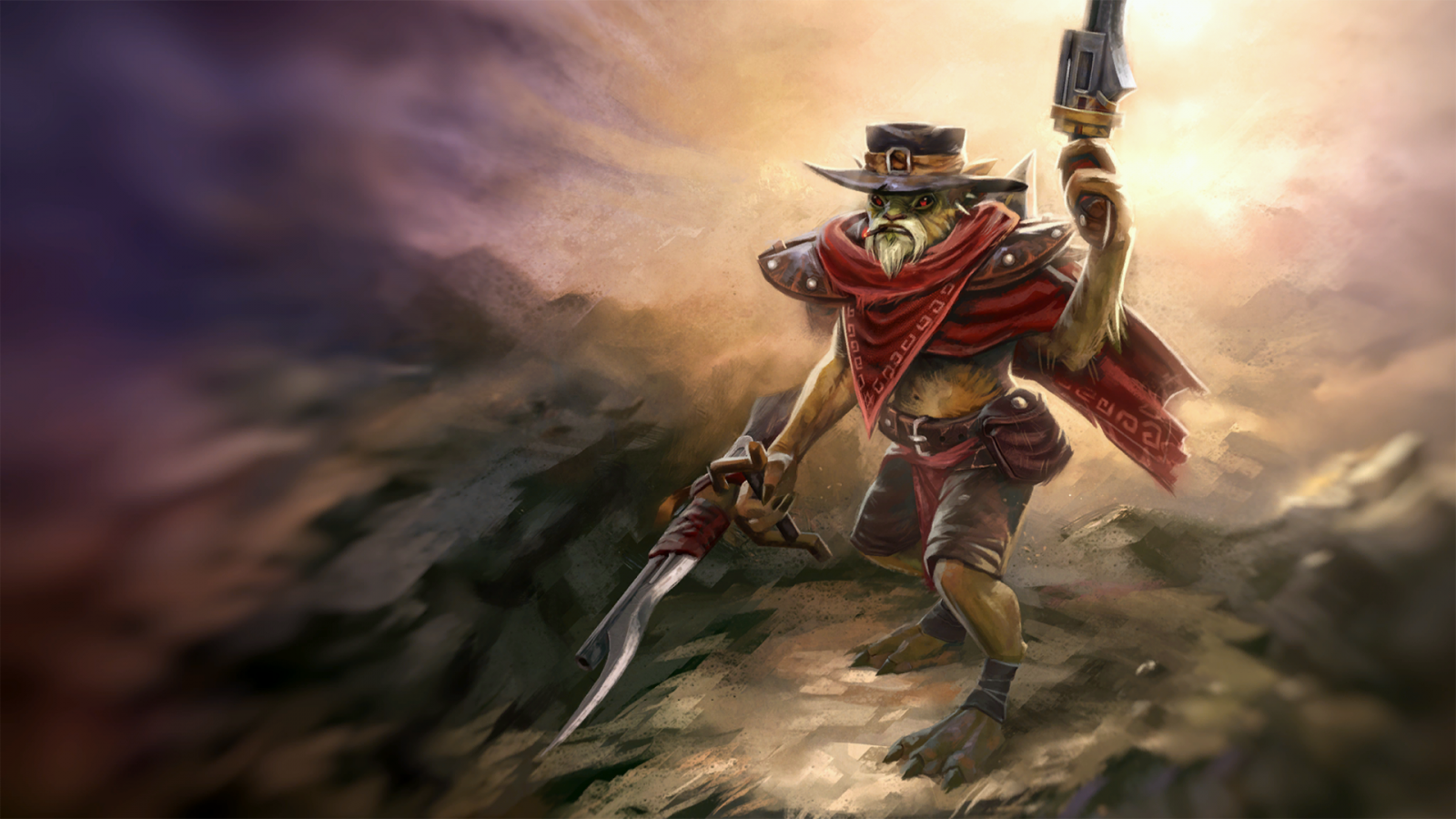 pistole, fantasy umění, čepice, hrdina, Dota 2, Dota, Ventil, lovec odměn, Osoba, mytologie, Valve Corporation, Obrana starověký, Snímek obrazovky, válečný magnát, počítač tapeta, profese