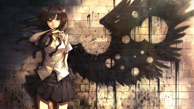 2560x1440 px, anime, anime girls, brunette, green eyes, long hair 2560x1440 px, anime, anime girls, brunette, green eyes, long hair
