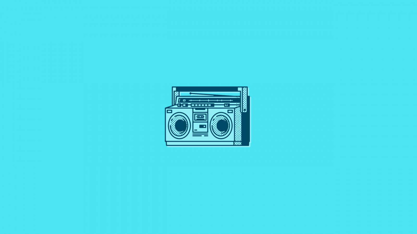 boombox, stereofonní, reproduktory, hudba, modrém pozadí, minimalismus, ilustrace, rádio, anténa