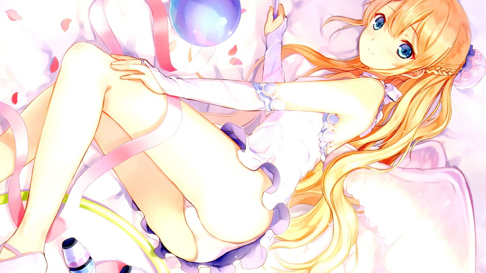 ilustrace, blondýnka, anime, anime dívky, osel, kreslená pohádka, Původní znaky, kalhotky, mangaka