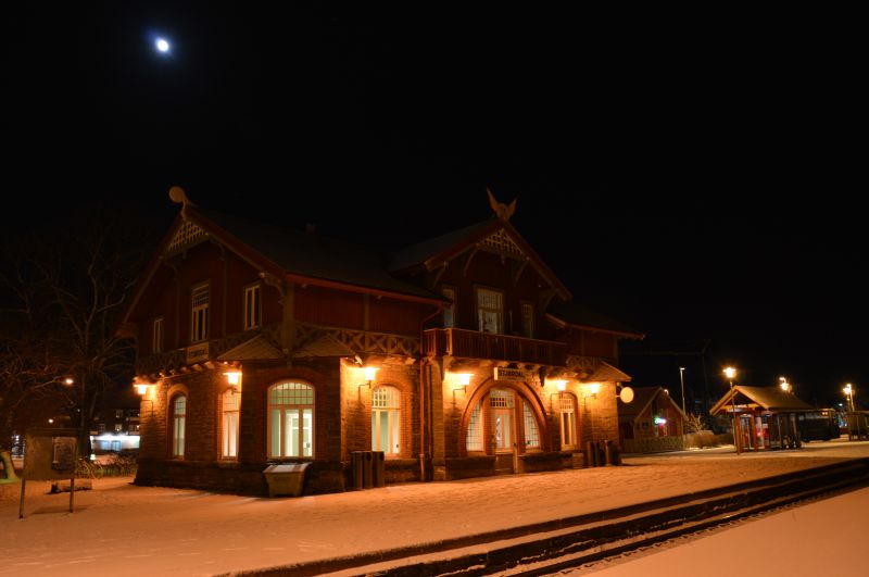 nat, by, himmel, lys, arkitektur, belysning