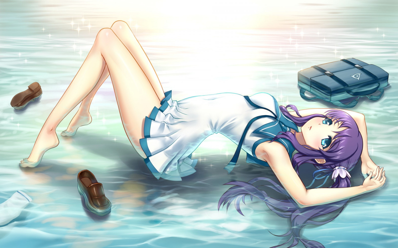 illustration, anime, Anime piger, Hvid kjole, tegneserie, Nagi ingen Asukara, Chisaki Hiradaira