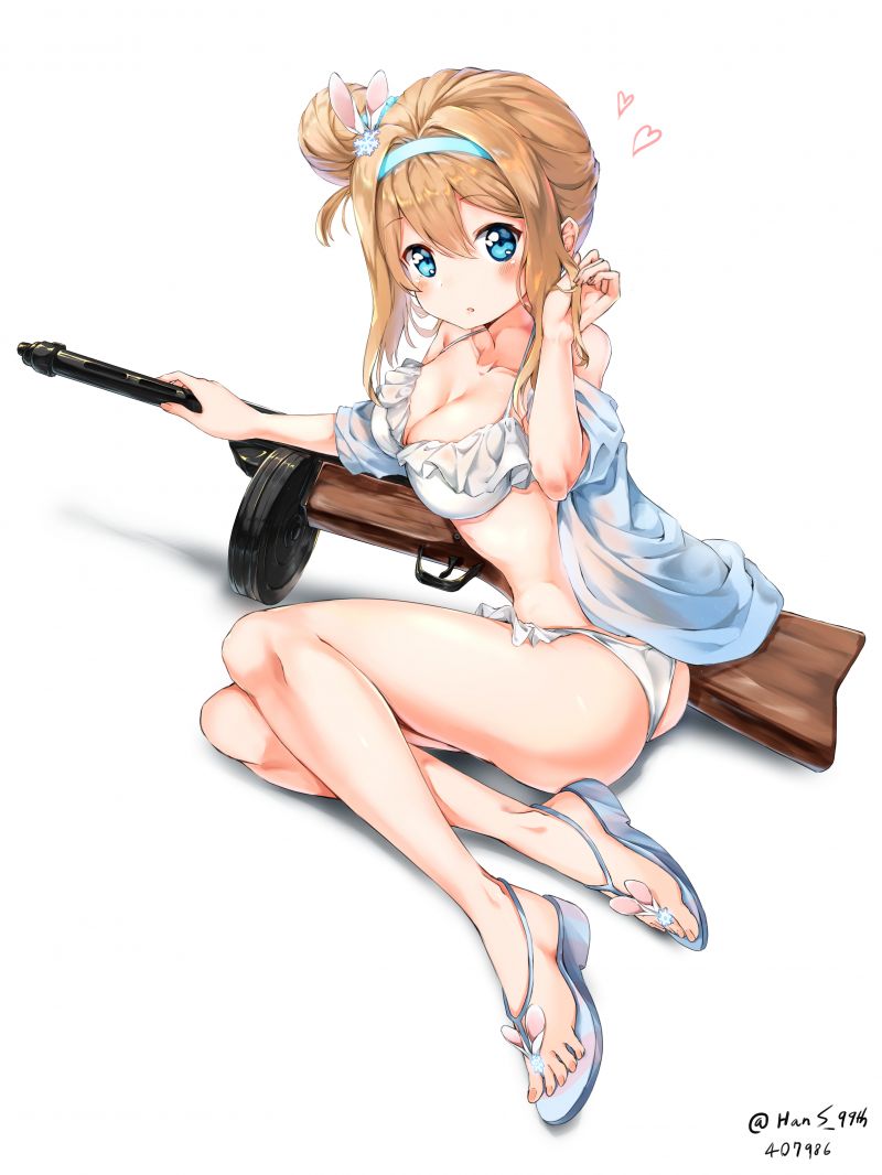 Suomi Girls Frontline, dívky Frontline, výstřih, bílé pozadí, modré oči Suomi Girls Frontline, dívky Frontline, výstřih, bílé pozadí, modré oči