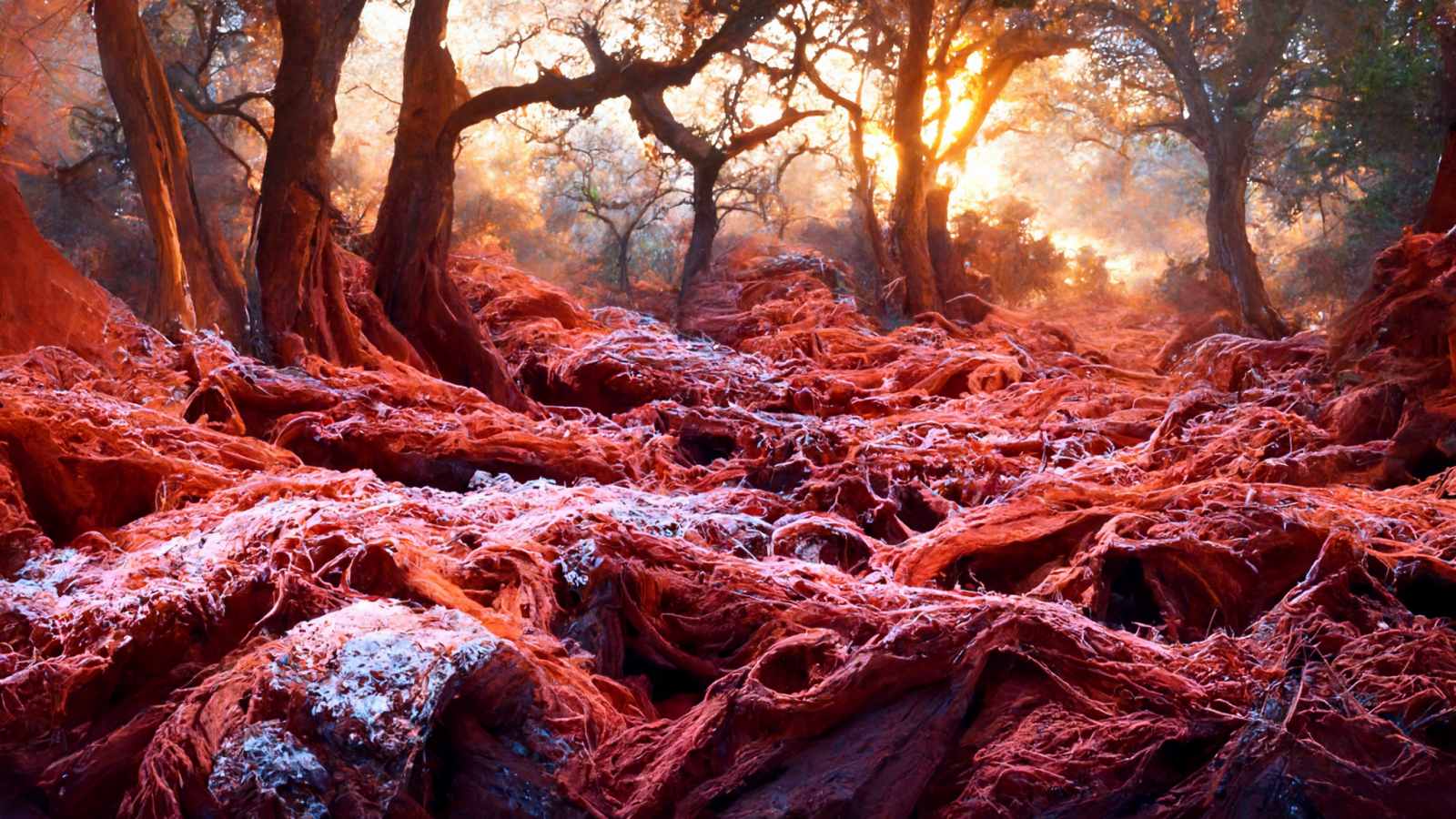 rosso, canyon, foresta, alberi, scogliera, montagne, la neve, autunno, sentiero