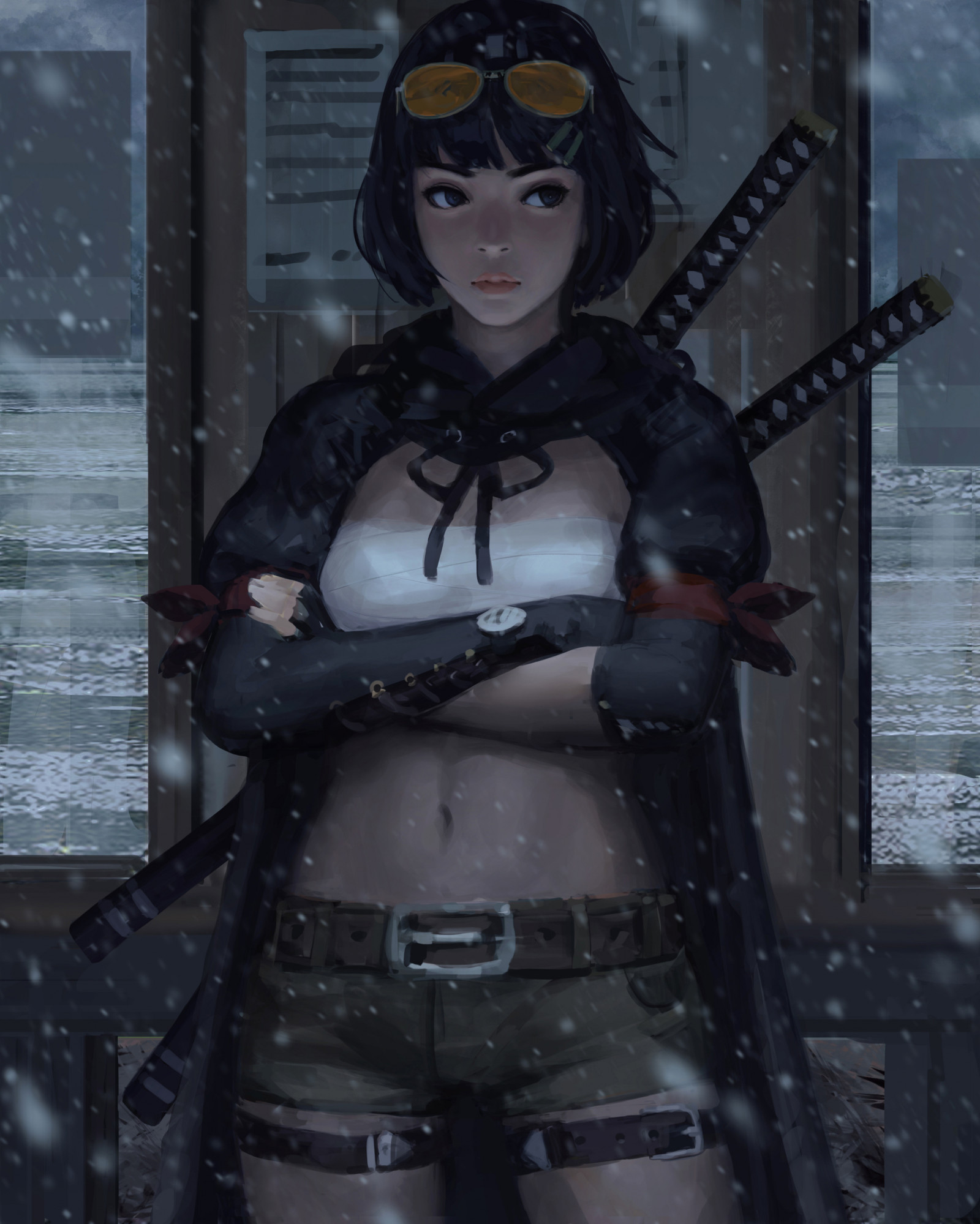 oko, Černá, Lidské tělo, rukavice, černé vlasy, UMĚNÍ, pás, hruď, cg artwork, stehno, Náprsní deska, kufr, fiktivní postava, brnění, pás, břicho, šortky, tma, Pupek, kostým, karmín, ilustrace, latex, goth subkultury, beletrie, akční figurka, akční film, Gothic fashion, kostýmy, pc hry, animace, cosplay