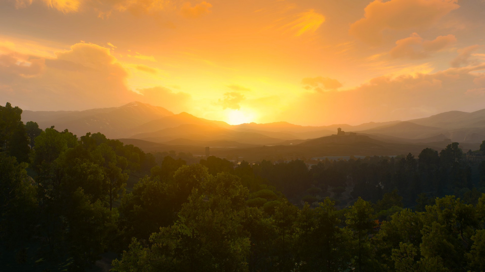 The Witcher, Witcher 3 Wild Hunt, auringonlasku, Videopelit