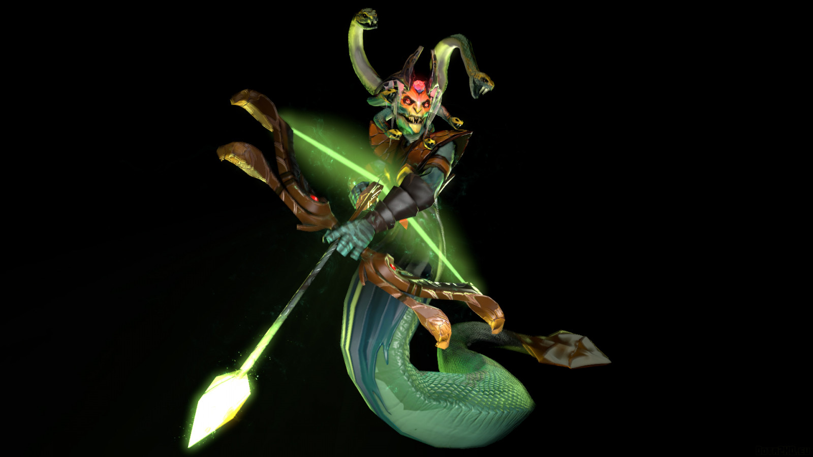 zelená, drak, Dota 2, medúza, had, Snímek obrazovky, fiktivní postava, makro fotografie, mýtické zvíře, 3d umění