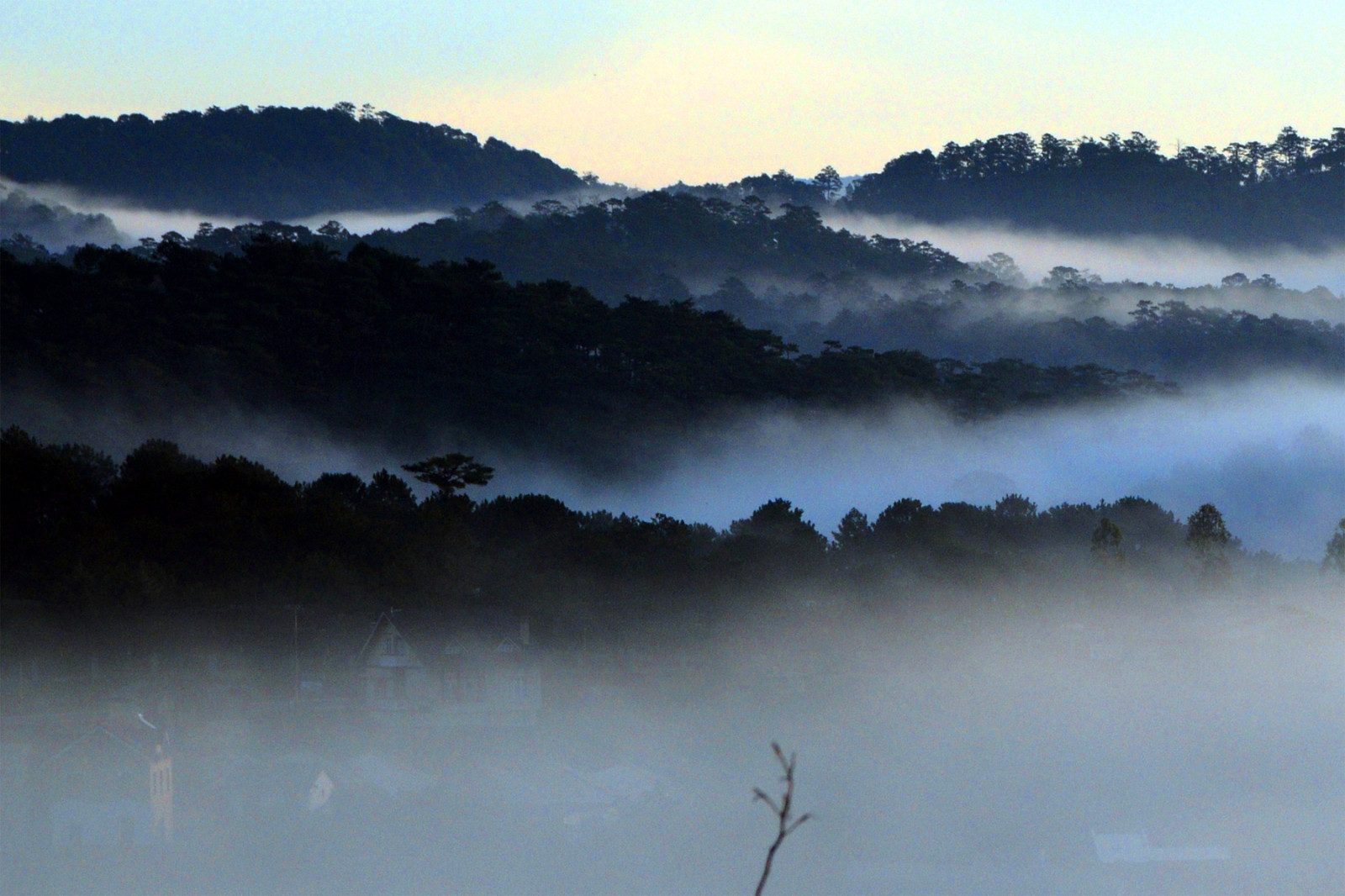 Fondos de pantalla niebla, cielo, amanecer,