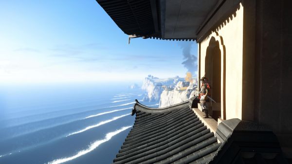 Ghost of Tsushima, video games, video game characters, CGI, water, armor