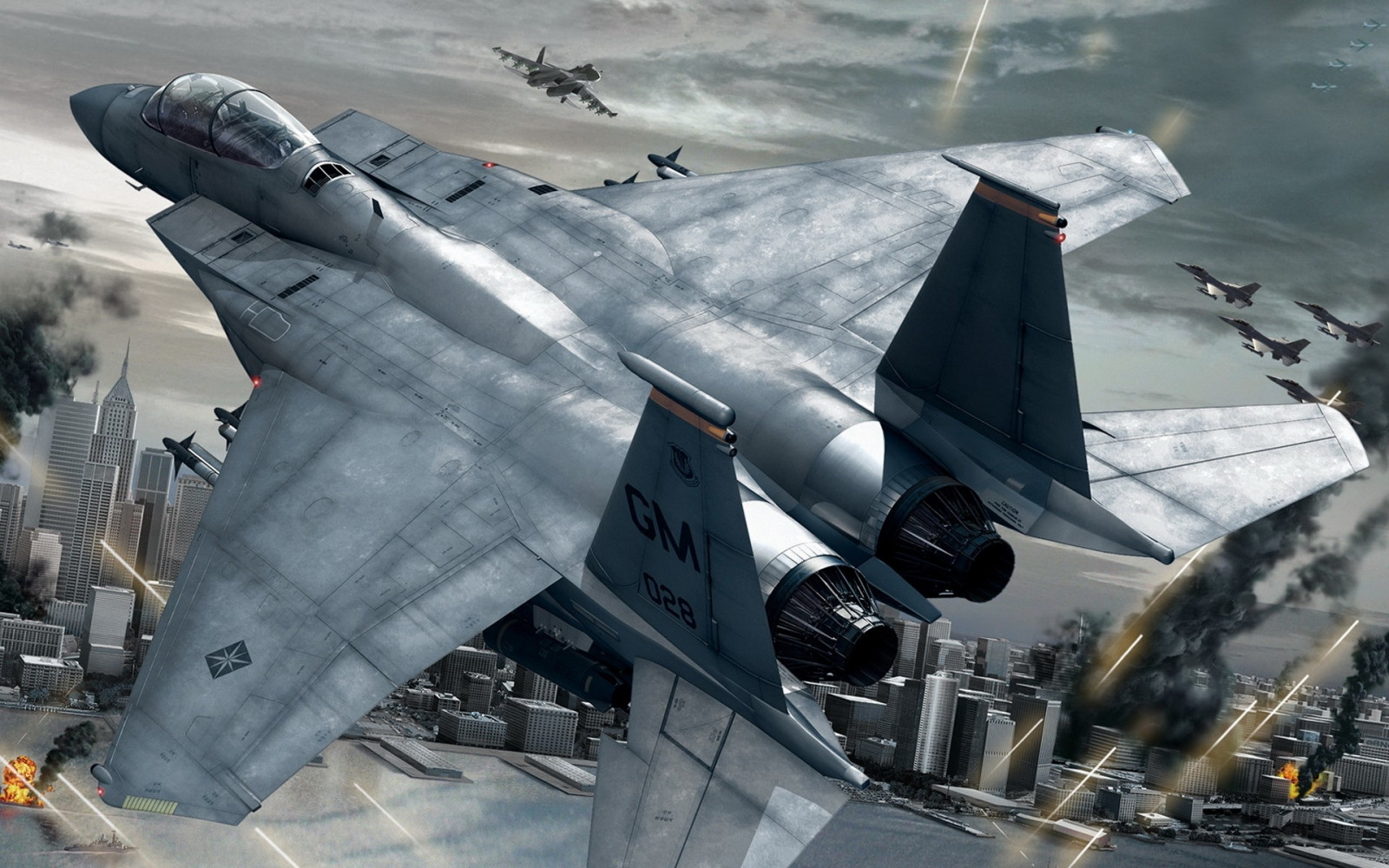 Ace Combat, fighter, by, kæmpe, skrog