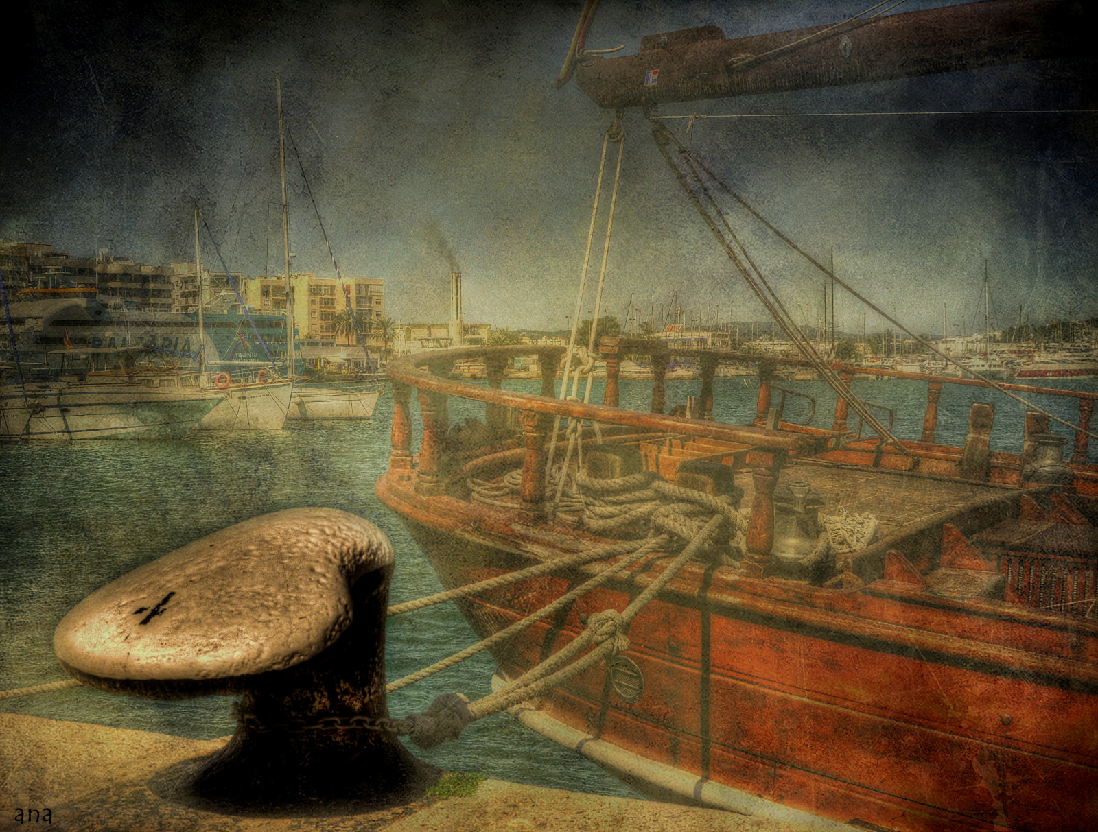 krajina, malování, voda, nebe, dřevo, textura, ibiza, UMĚNÍ, přístav, puerto, Barco, textura, baleares, Eivissa, stock photography, visual arts