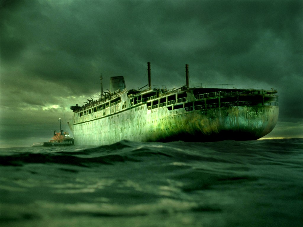 Wallpaper sea, spooky, vehicle, artwork, oil tanker, ghost ship, Bulk