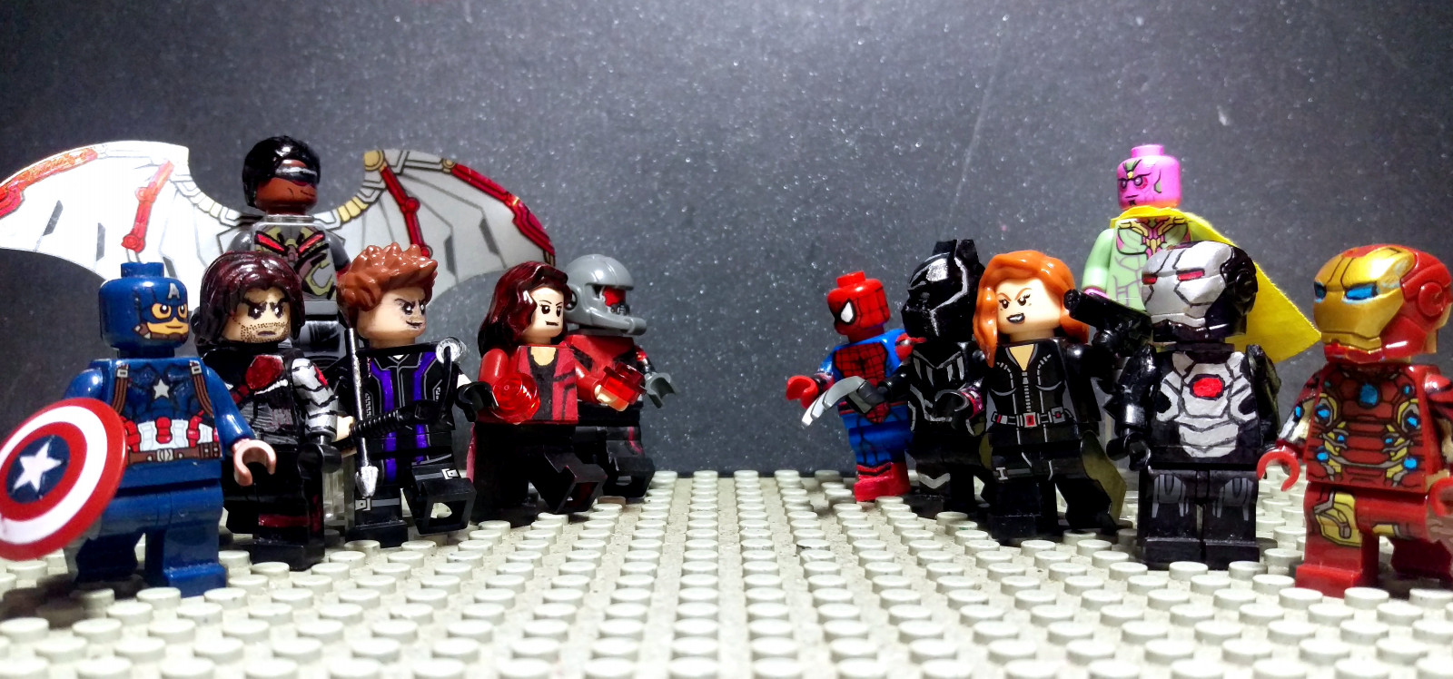 Vidění, Hračka, Sokol, Hawkeye, Válečný stroj, pavoučí muž, Železný muž, kapitán Amerika, akční figurka, občanská válka, legocustom, wintersoldier, Černá vdova, Scarletwitch, mravenčí muž, Černý panter