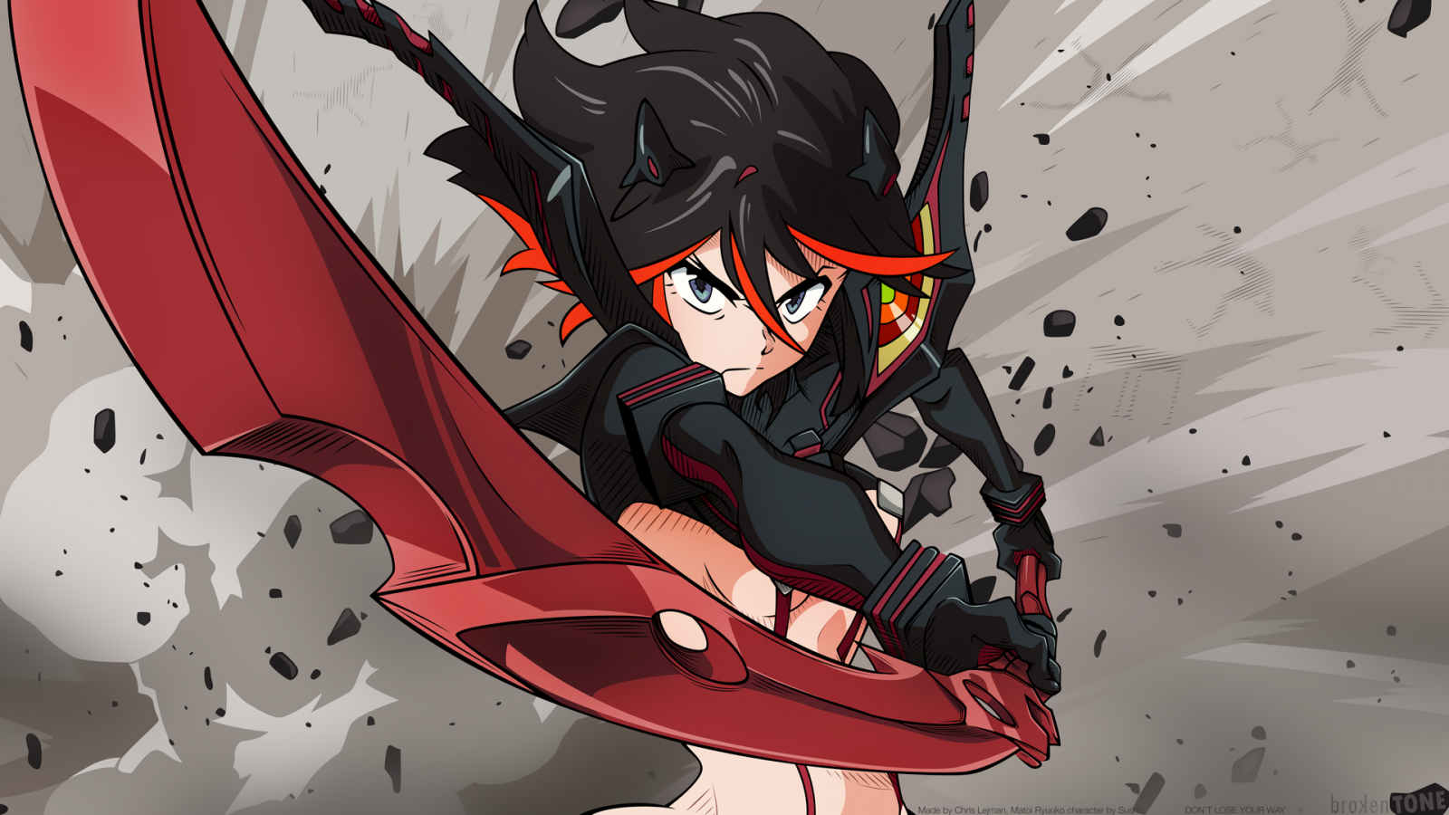 ilustrace, anime, kreslená pohádka, Kill la Kill, komiks, Matoi Ryuuko, Snímek obrazovky, mecha, komiks