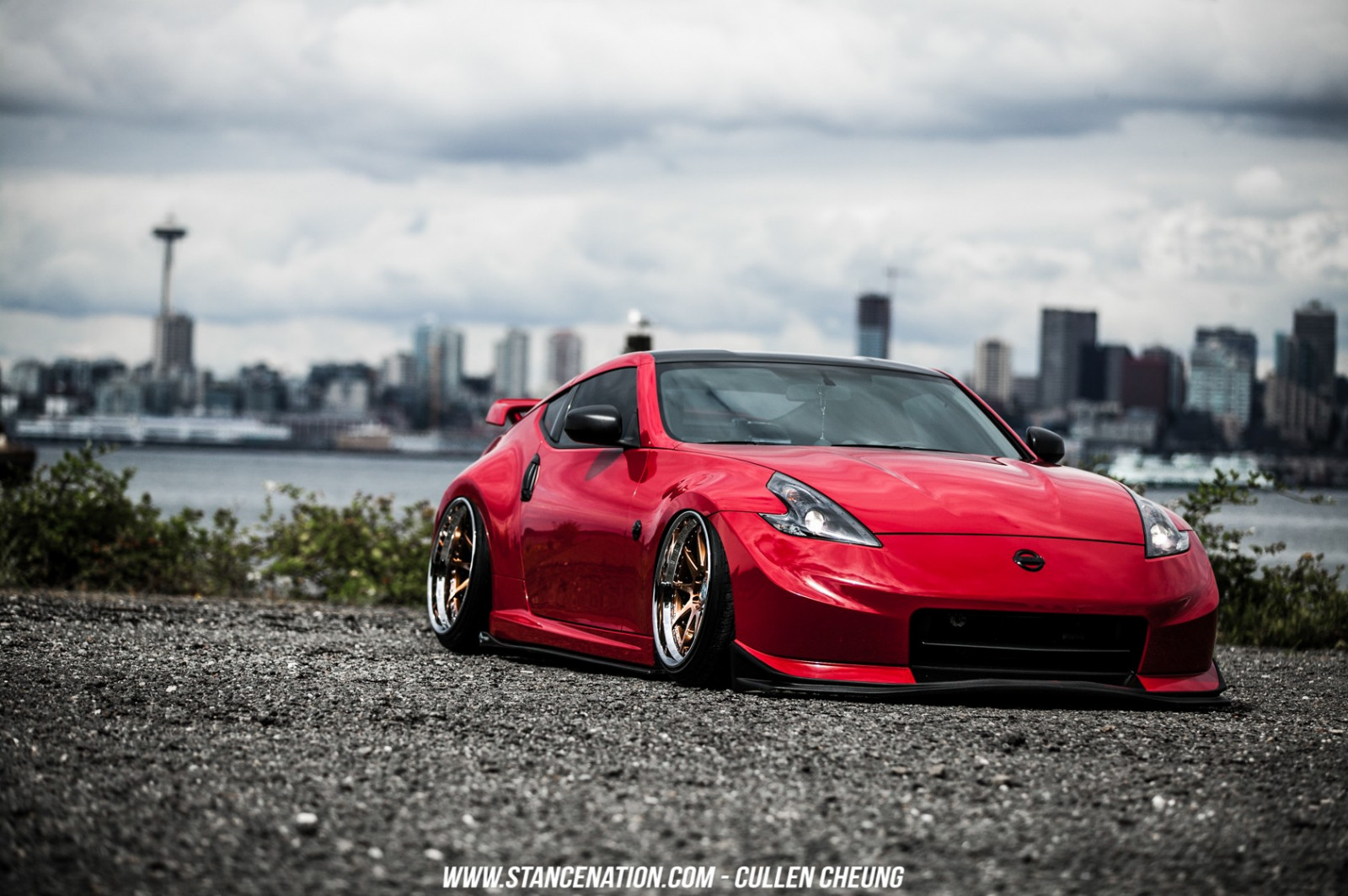 Wallpaper : JDM, red cars, sports car, Stanceworks, tuning, Nissan 370Z ...