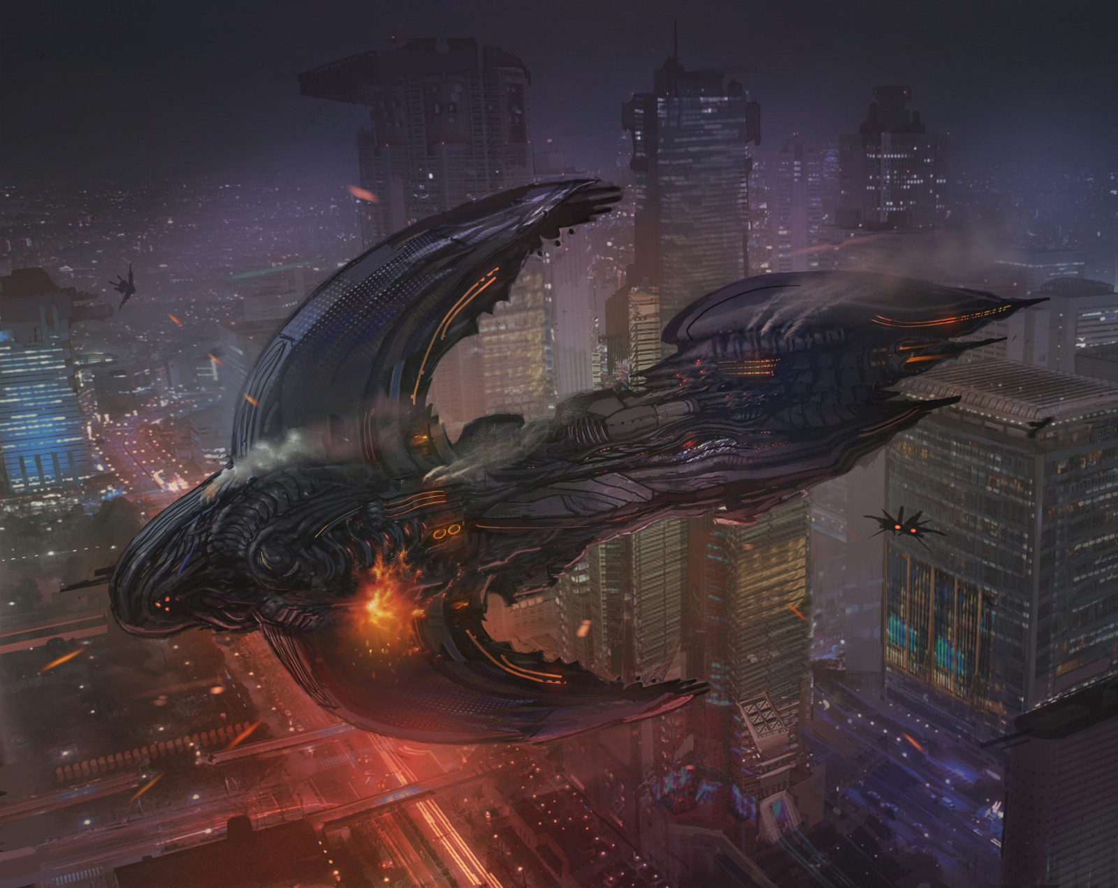 nat, plads, kunstværk, science fiction, midnat, spøgelse skib, mørke, skærmbillede, computer tapet, ydre rum, pc spil