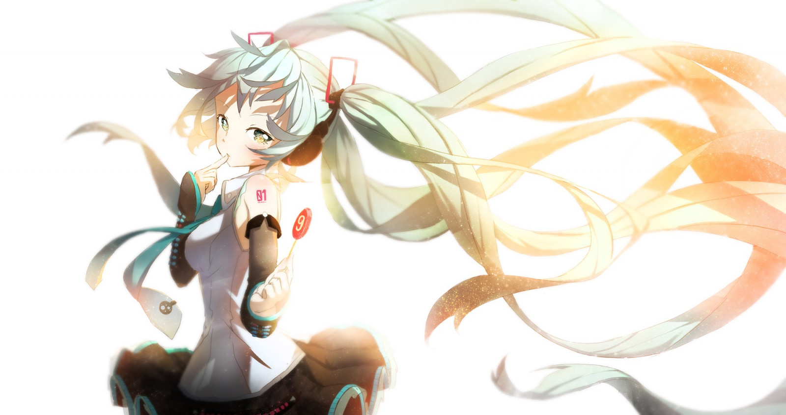ilustrare, anime, fundal alb, Vocaloid, Hatsune Miku, caracter fictional, mangaka