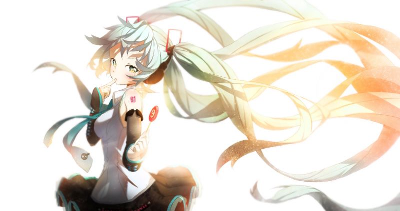 ilustrace, anime, Vocaloid, Hatsune Miku, fiktivní postava, bílé pozadí ilustrace, anime, Vocaloid, Hatsune Miku, fiktivní postava, bílé pozadí