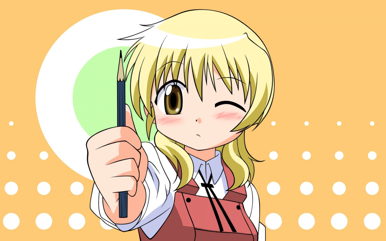 Gesicht, Illustration, blond, Anime, Karikatur, Mund, Mädchen, Hintergrund, Geste, Mangaka, Bleistift, Hidamari skizze miyako