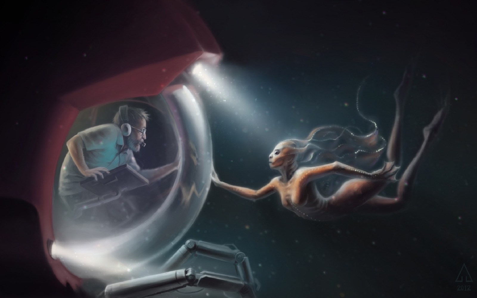 Fantasy art, creatura, subacqueo, oscurità, immagine dello schermo, effetti speciali