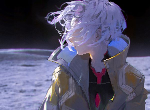 anime girls,Dino Art,Lucyna Kushinada Cyberpunk Edgerunners,Cyberpunk edgerunners,Cyberpunk 2077,Moon