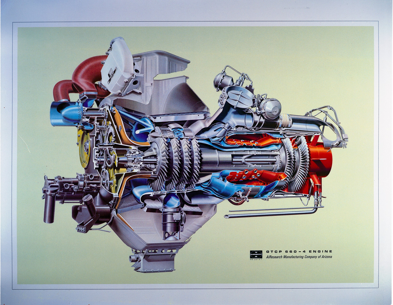 Flymotor, cutaway, Indretning