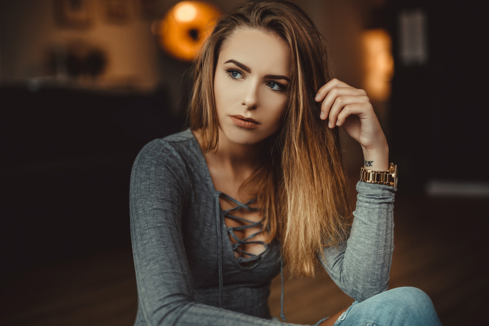 tvář, ženy, model, portrét, hloubka pole, dlouhé vlasy, modré oči, bruneta, brýle, fotografování, zpěvák, tetování, výstřih, móda, vlasy, kaštanové vlasy, Jonas J schke, Osoba, supermodelka, Veronika Bond, dívka, krása, blond, účes, portrétní fotografie, focení, hnědé vlasy