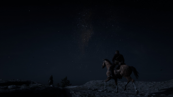 starry night,Red Dead Redemption 2,Arthur Morgan,horse riding,video game characters