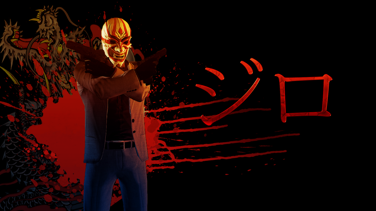 ilustrace, noc, Červené, plakát, Payday 2, UMĚNÍ, tma, počítač tapeta, font, kryt alba