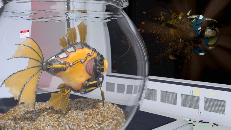 1920x1080 px,หุ่นยนต์,ปลา,หุ่นยนต์,พื้นที่,ยานอวกาศ