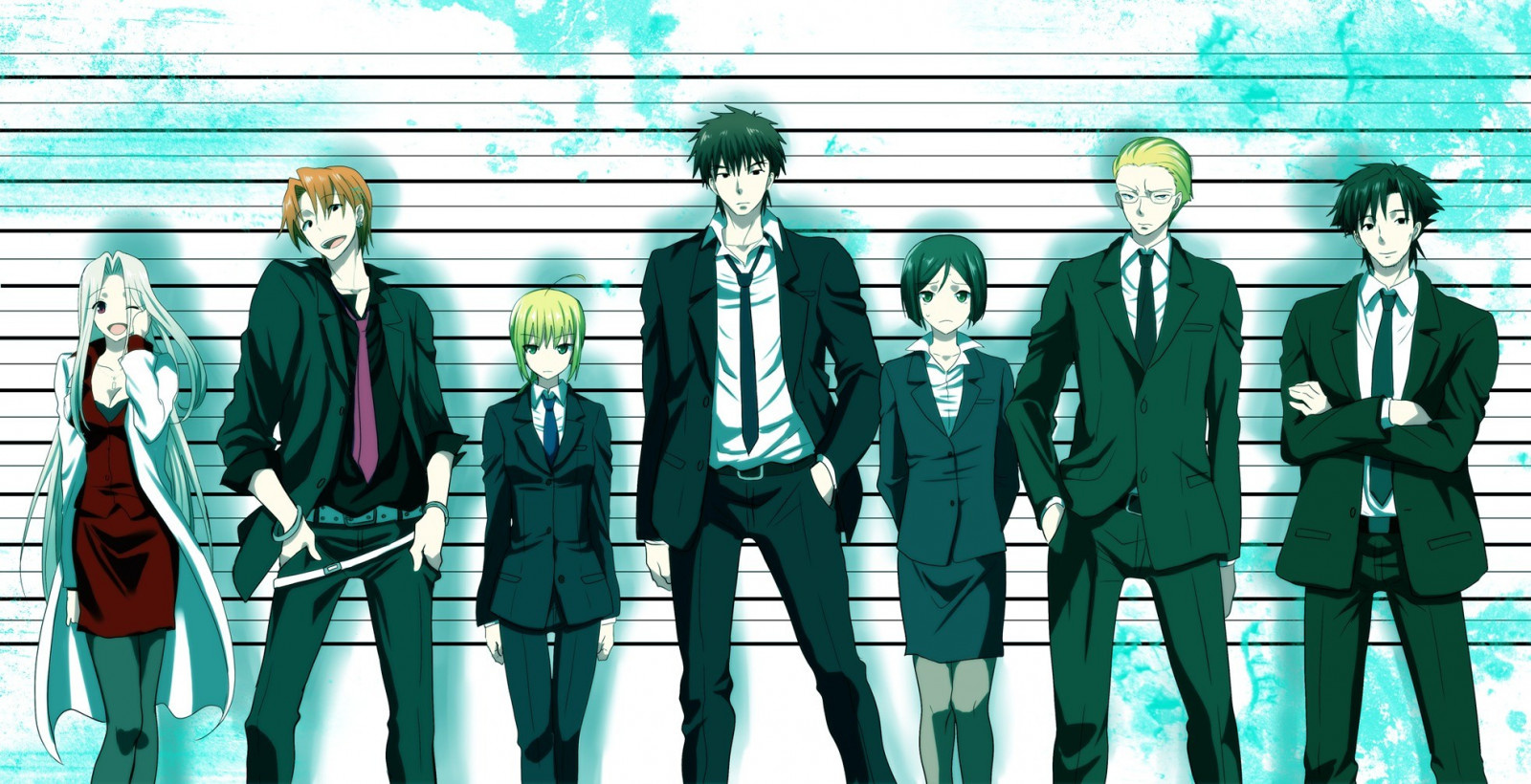 ilustrace, anime, Gentleman, zelená, tým, Šavle, Fate Zero, osud Series, Kiritsugu Emiya, Irisviel von Einzbern, jednotný, oblek, sociální skupina