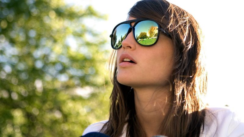 tvář, ženy, model, portrét, sluneční brýle, bruneta