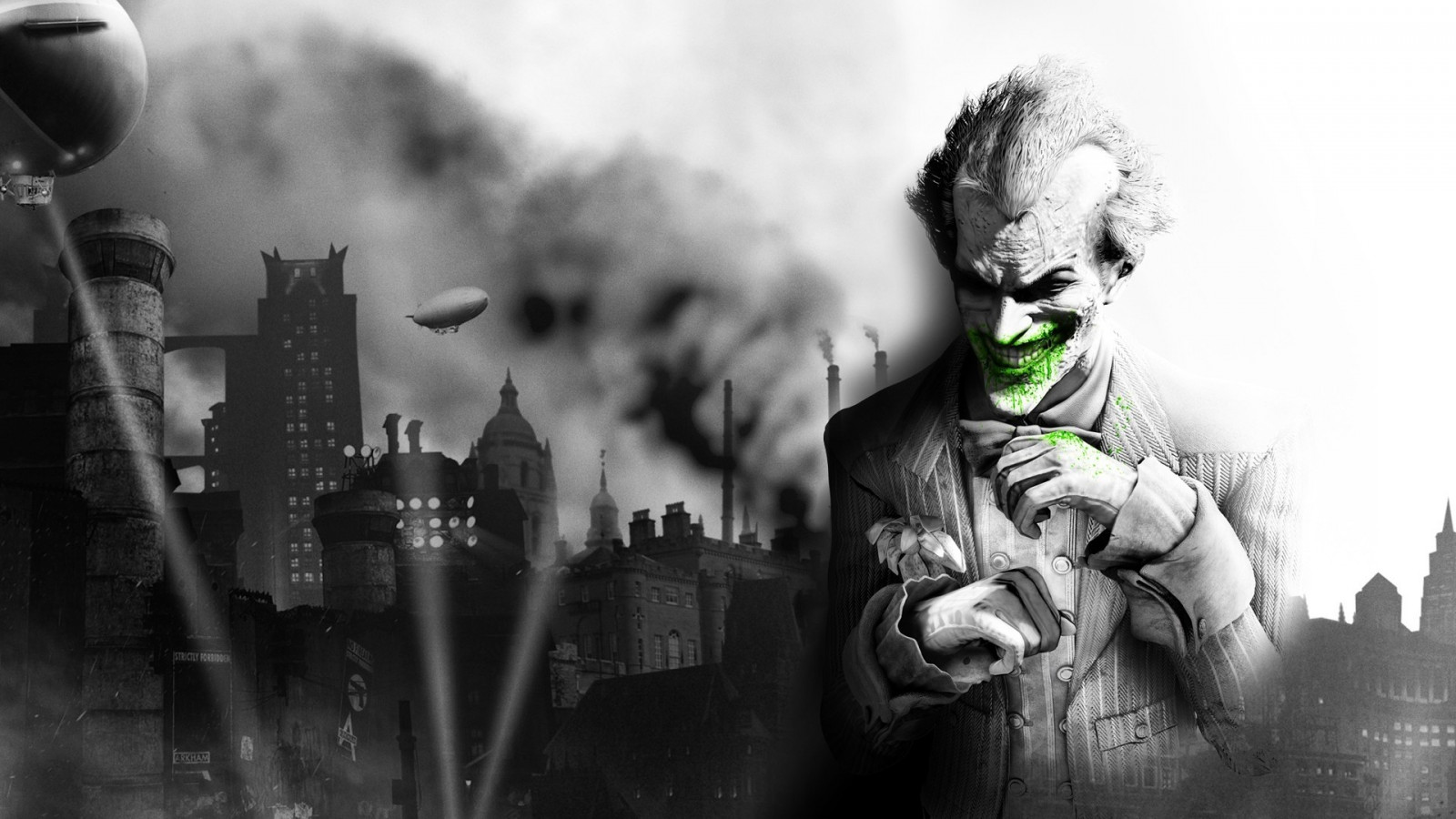 trắng, đen, trò chơi điện tử, Đơn sắc, Thành phố, nhiếp ảnh, thành phố Batman arkham, Joker, bức tượng, ảnh chụp, bóng tối, đen và trắng, Nhiếp ảnh đơn sắc, Phim noir