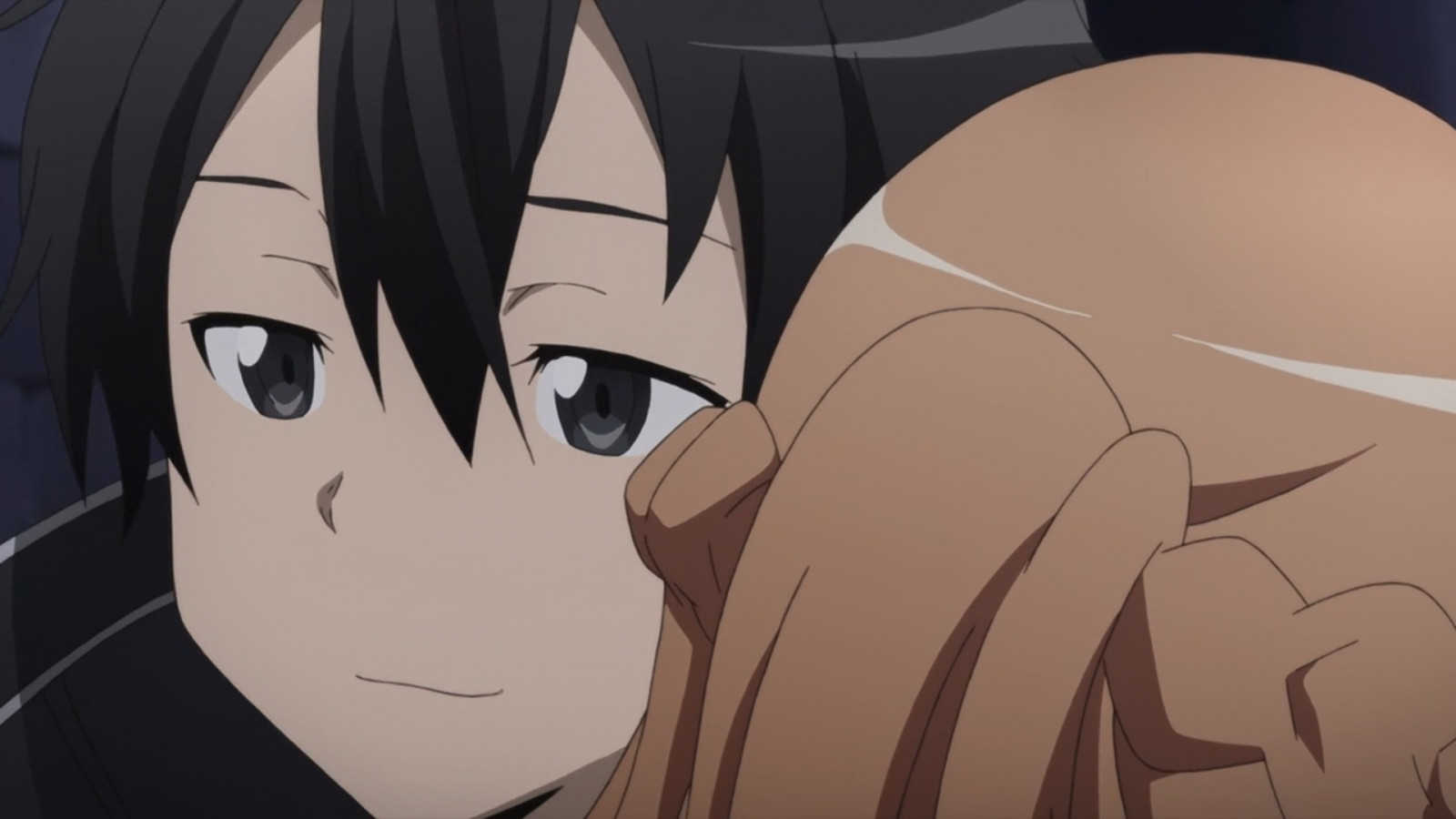 výkres, ilustrace, anime, Sword Art Online, Kirigaya Kazuto, Yuuki Asuna, kreslená pohádka, smutek, dívka, dívej se, skica, Snímek obrazovky, mangaka