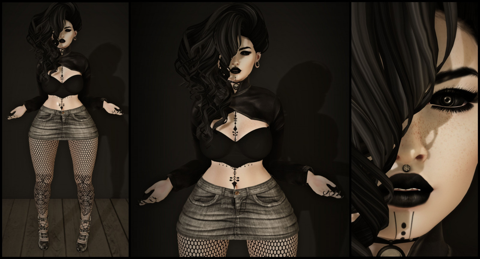 temný, stíny, žena, sexy, ženský, goth, SL, druhý život, móda, blog, fotografování, TLB, Ahroundesigns, AZ, Bloomhair, catwa, darknesschamberfair, Dopedesigns, glamaffair, LUT, oops, oubliette, přišpendlit, serendipity, vg, zombiesuicide, QE