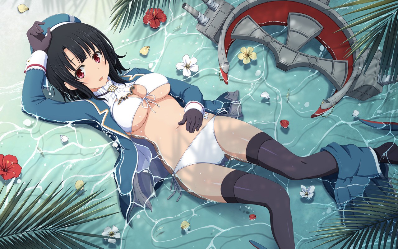 illustration, anime, tegneserie, Kantai Collection, lår højder, bikini, tegneserier, Takao KanColle, ecchi, skærmbillede, mangaka, tegneserie