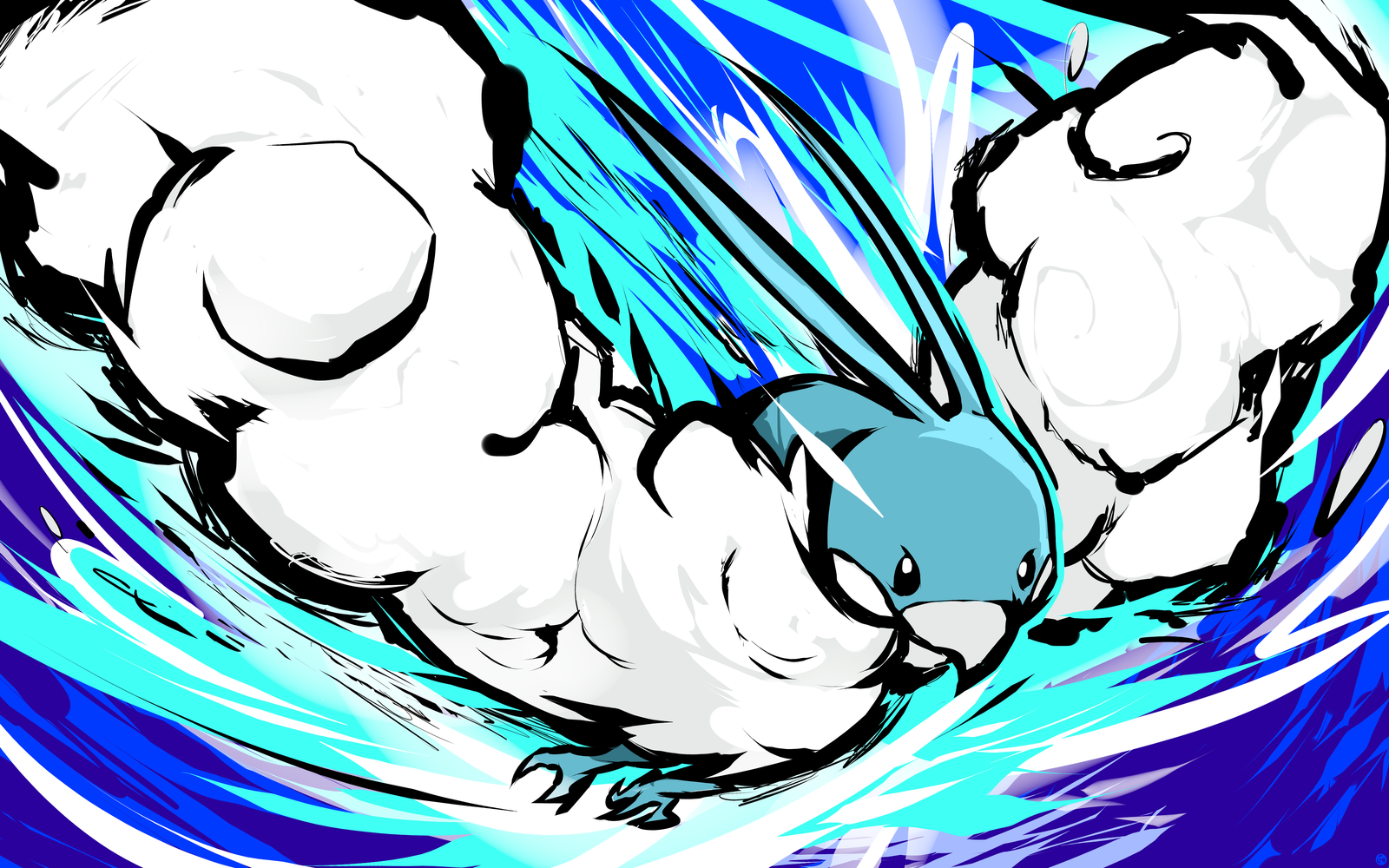 Illustration, Karikatur, Pok mon, Swablu, Linie, Clip Art