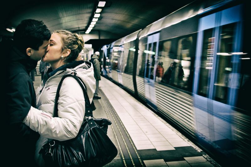 veřejná doprava, urban area, momentka, fotografování, rychlá přeprava, dívka