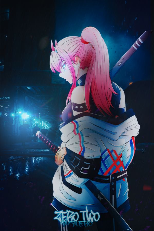 anime,anime girls,Darling in the FranXX,Zero Two Darling in the FranXX,cyberpunk