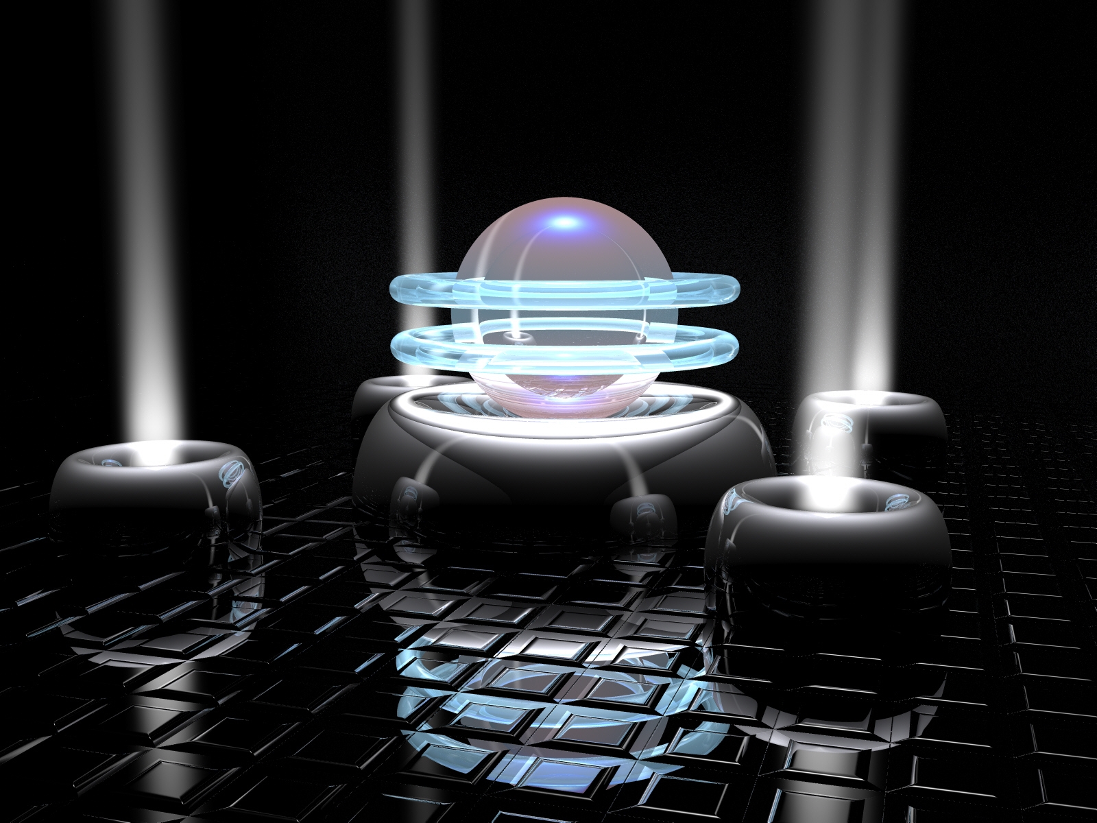 bold, cirkel, spiralformet, kubiske, plads, lys