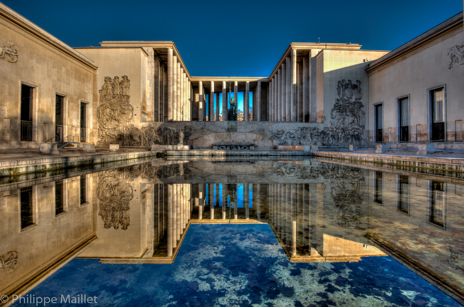 architektura, budova, odraz, nebe, Dům, plavecký bazén, HDR, Nikon, Francie, Paříž, Tokio, palác, majetek, UMĚNÍ, reflet, mezník, panské sídlo, D800, Photomatix, fasáda, lr4, symetrie, urban area, vodní, nádvoří, palais, moderne, Muzeum, 1635mmf4, thermae