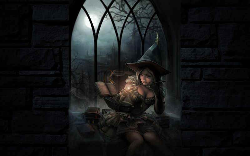 1920x1200 px, KUNST, babes, bøger, mørk, fantasi 1920x1200 px, KUNST, babes, bøger, mørk, fantasi