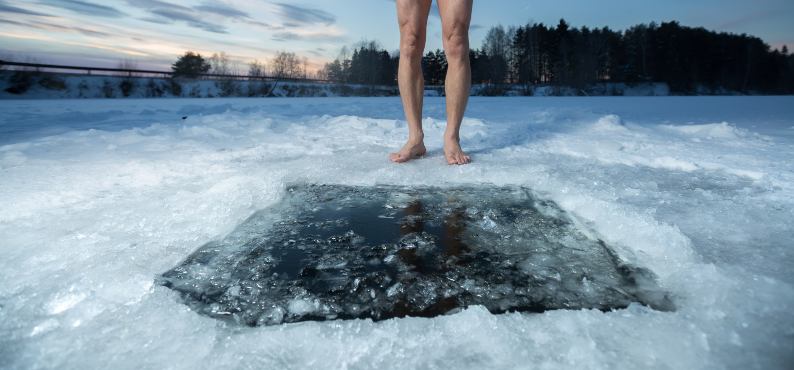 men, legs, winter, ice, cold, water, barefoot, outdoors, bath, hole